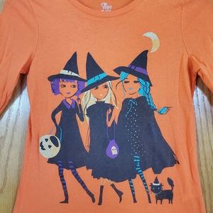 Girls L 10/12 long sleeve orange witches top